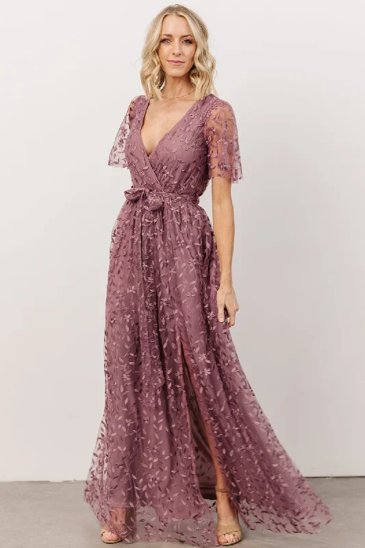 Marseille Embossed Maxi Dress | Lavender